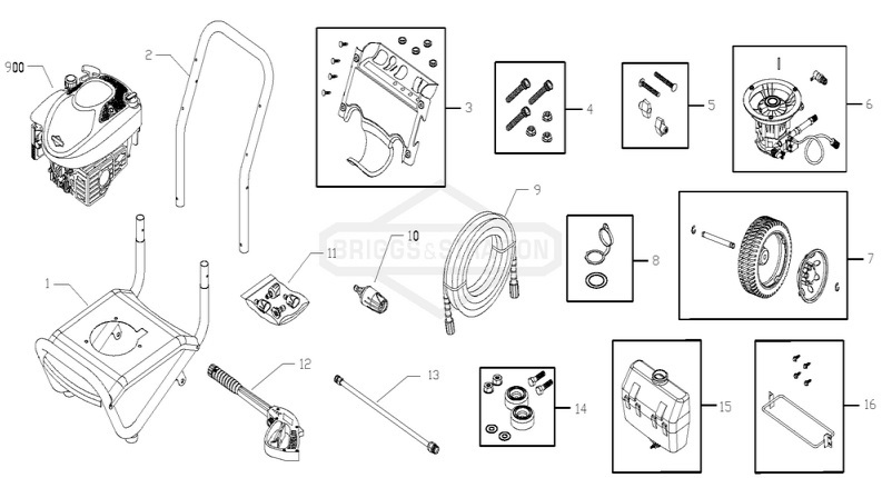 Briggs & Stratton pressure washer model 020306- replacement parts, pump breakdown, repair kits, owners manual and upgrade pump.